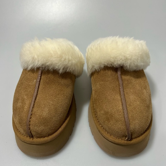 UGG DISQUETTE Platform Slippers 1122550 CHESTNUT Women’s Size 6. - Picture 4 of 7
